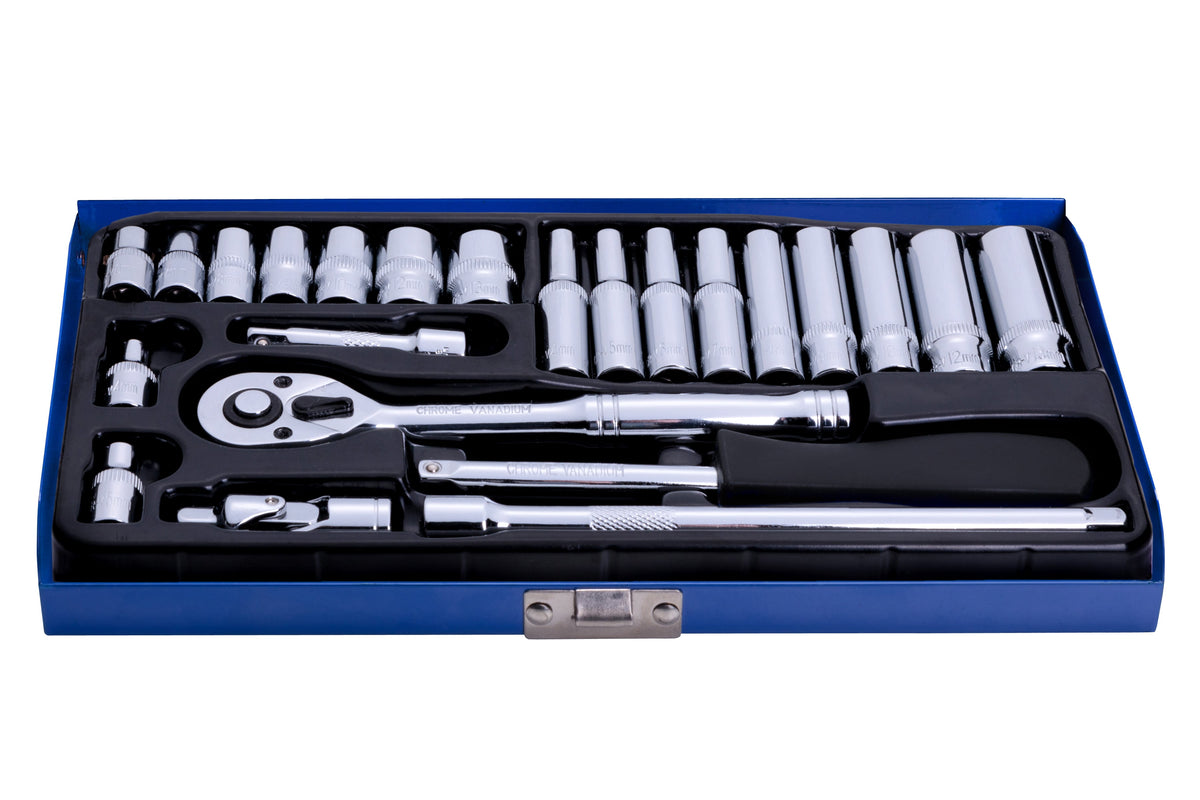 Blue Spot Tools 24-Piece 1/4" Metric Socket Set (4-13mm)