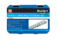 Blue Spot Tools 19-Piece 1/2" Multi Fit Socket Set (8-32mm) (5/16"-1 1/4")