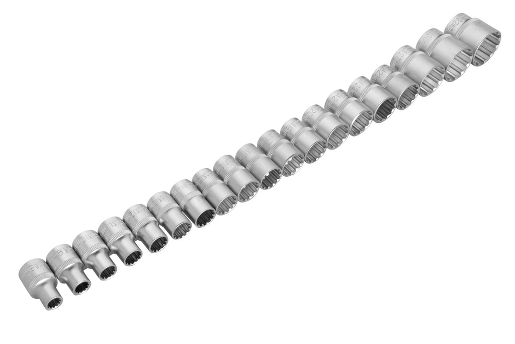 Blue Spot Tools 19-Piece 1/2" Multi Fit Socket Set (8-32mm) (5/16"-1 1/4")