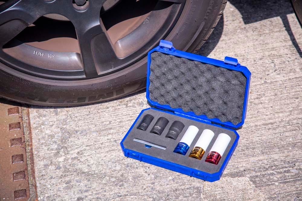 Blue Spot Tools 7-Piece 1/2" Wheel Nut Impact Socket Set (17, 19, 21mm)