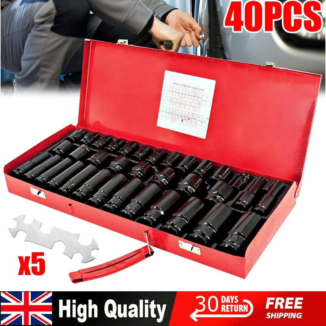 40-piece impact socket set – photo 1
