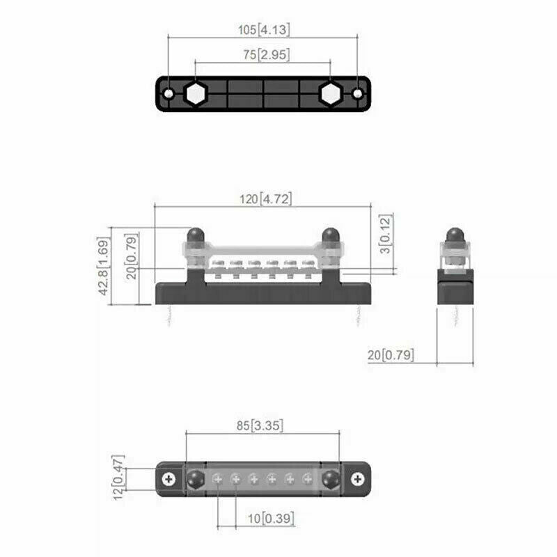 6-Way Power Distribution Bus Bar, 12 V - image 2