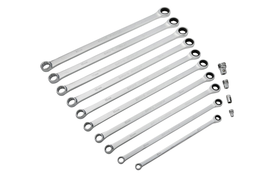 Blue Spot Tools 10-Piece Extra Long Ratchet Spanner and Adaptor Set (8-19mm)