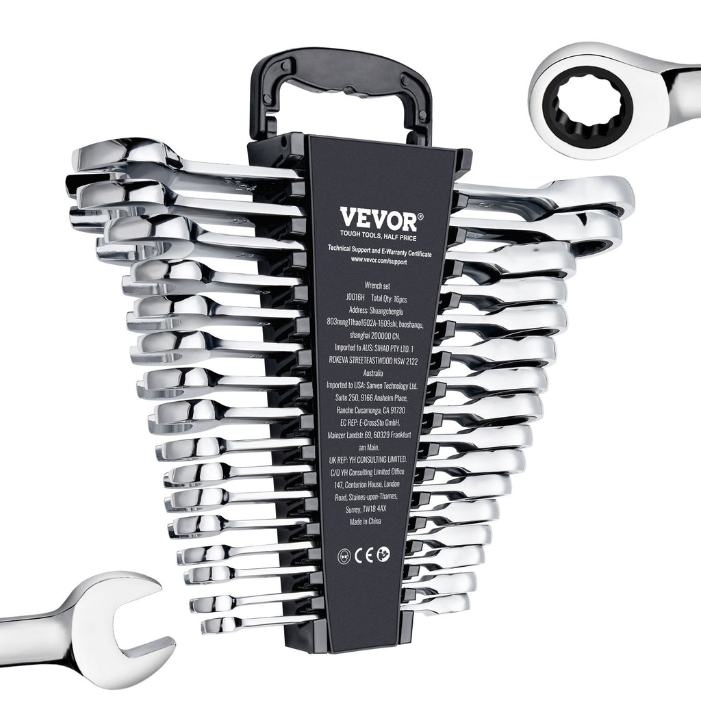 VEVOR 16-piece ratcheting combination spanner set