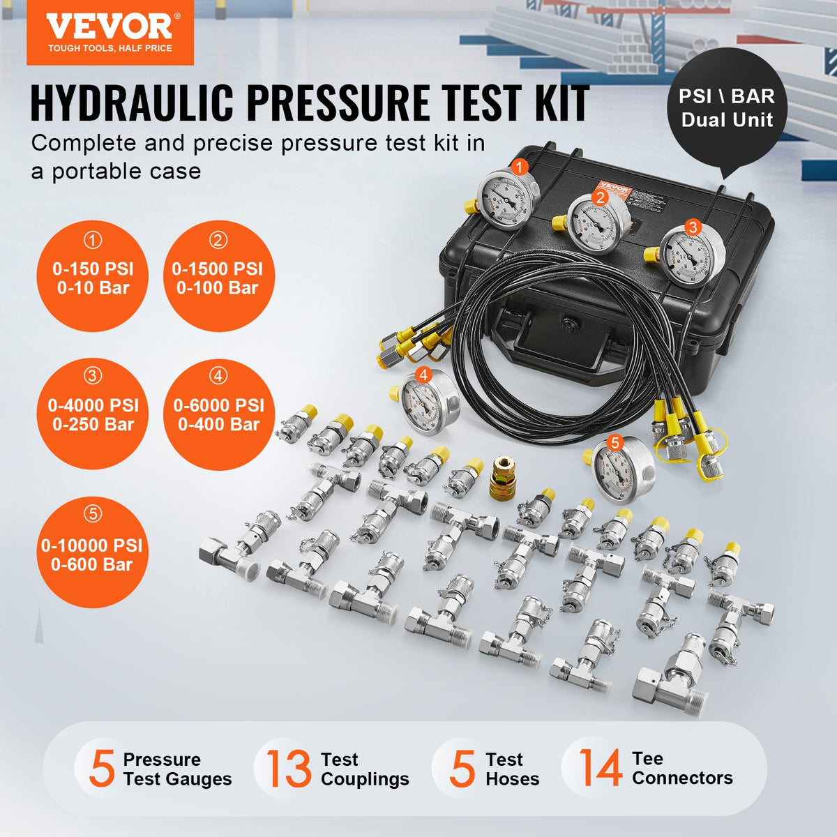 VEVOR hydraulic pressure test kit – photo 2