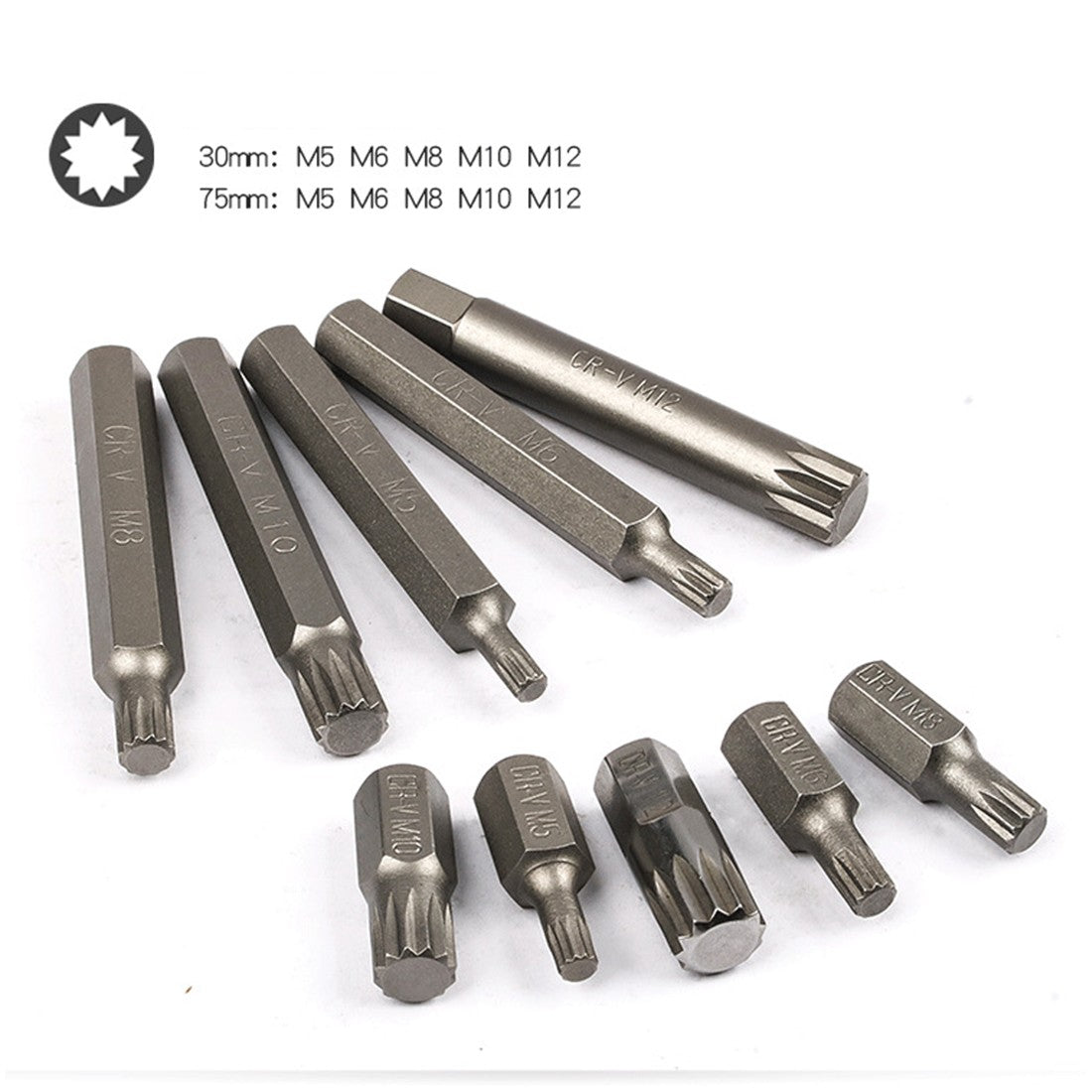 75-Piece 3/8" & 1/2" Drive Torx, Hex, Spline & Ribe Bit Socket Set - image 4