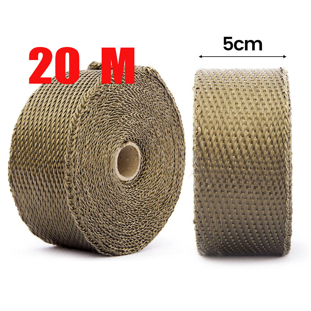 Titanium Exhaust Heat Wrap, 20 m, with 20 Stainless Ties - image 2