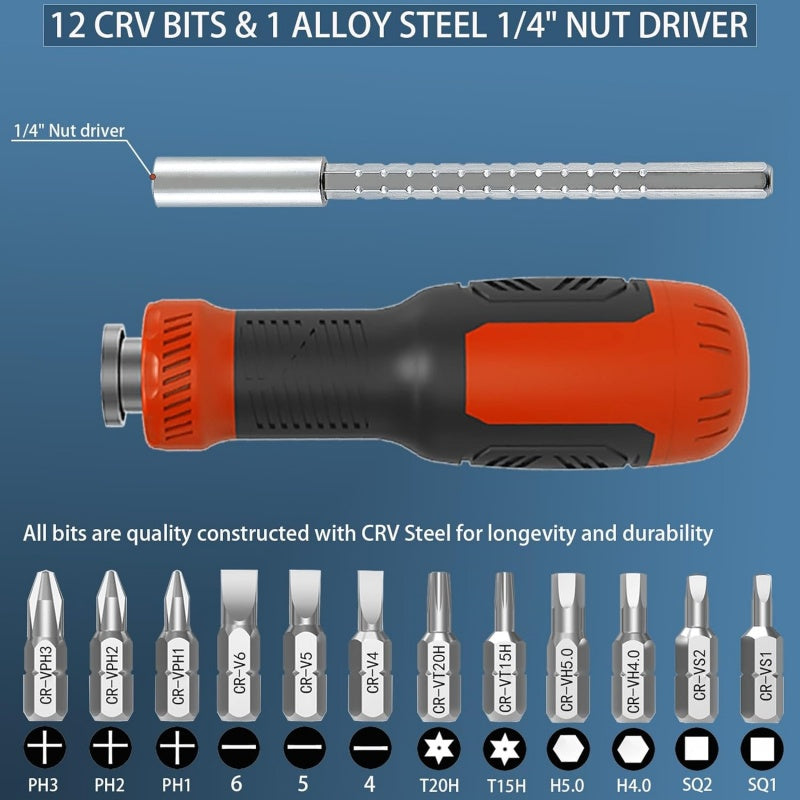 13-in-1 adjustable screwdriver