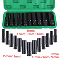 10-Piece 1/2" Drive Deep Impact Socket Set, 10–24 mm Thin Wall - image 1