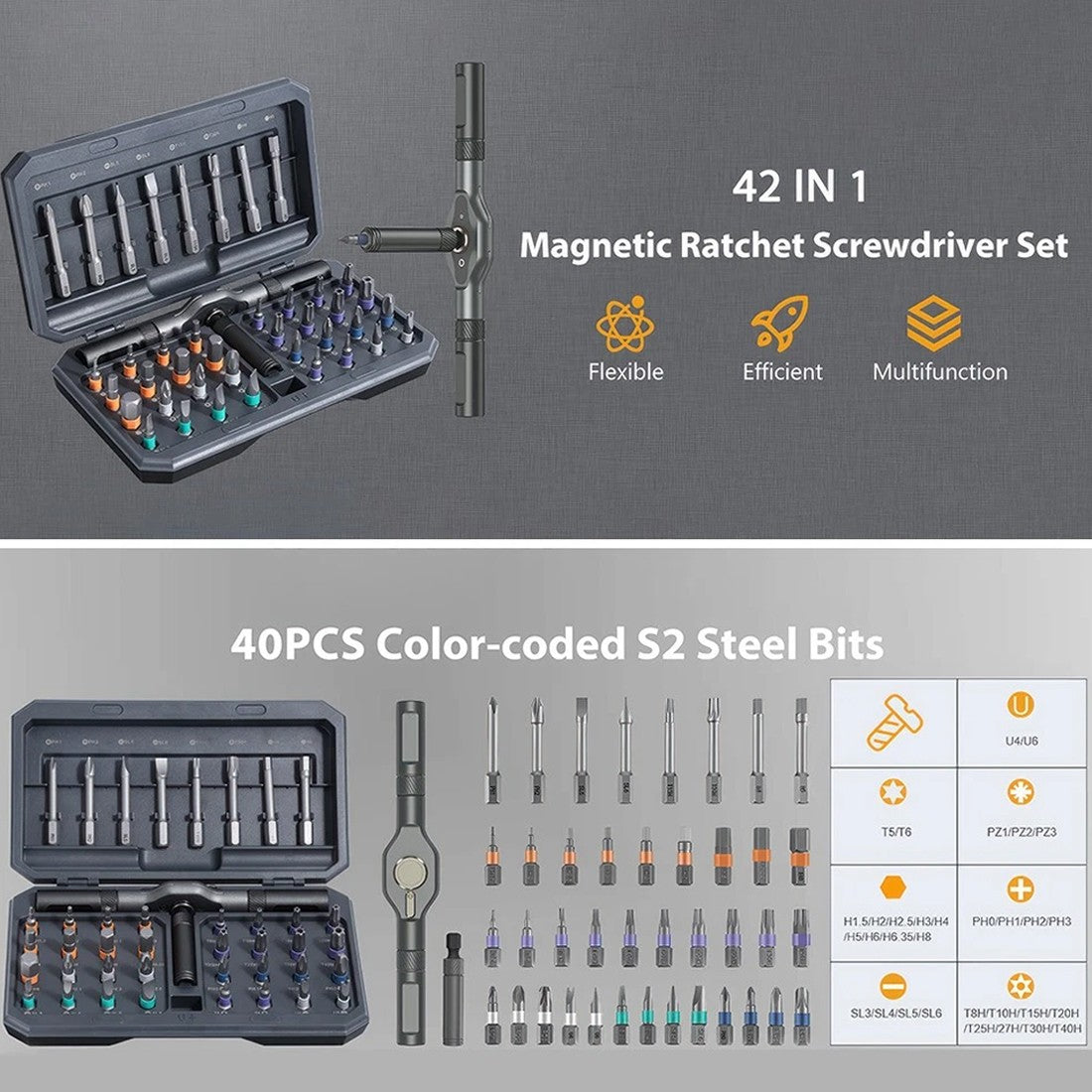 42-in-1 Magnetic Ratchet Screwdriver Set - image 5