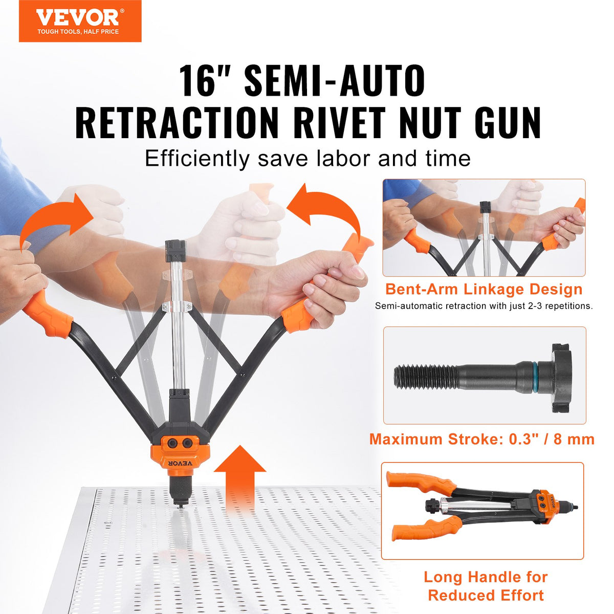 Rivet Nut Tool Kit, 40.6 cm, with 13 Mandrels & 186 Rivet Nuts - image 3