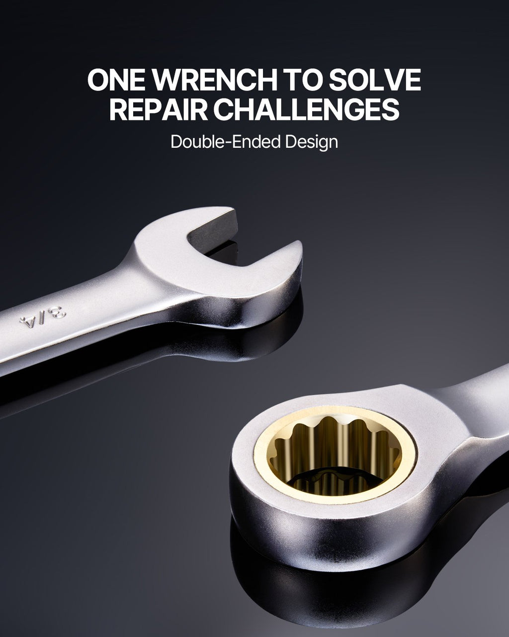 VEVOR metric and SAE ratcheting combination spanner set