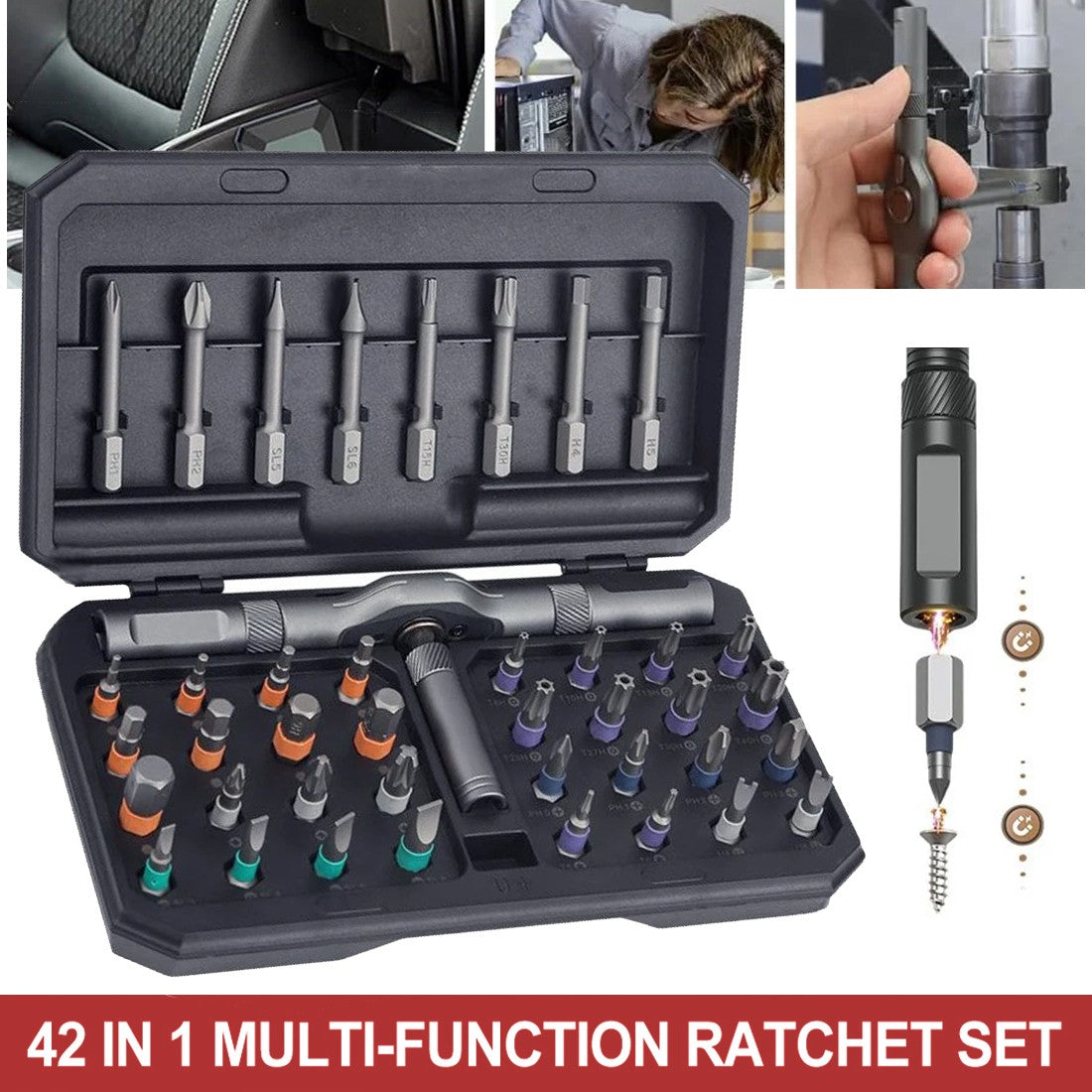42-in-1 Magnetic Ratchet Screwdriver Set - image 1