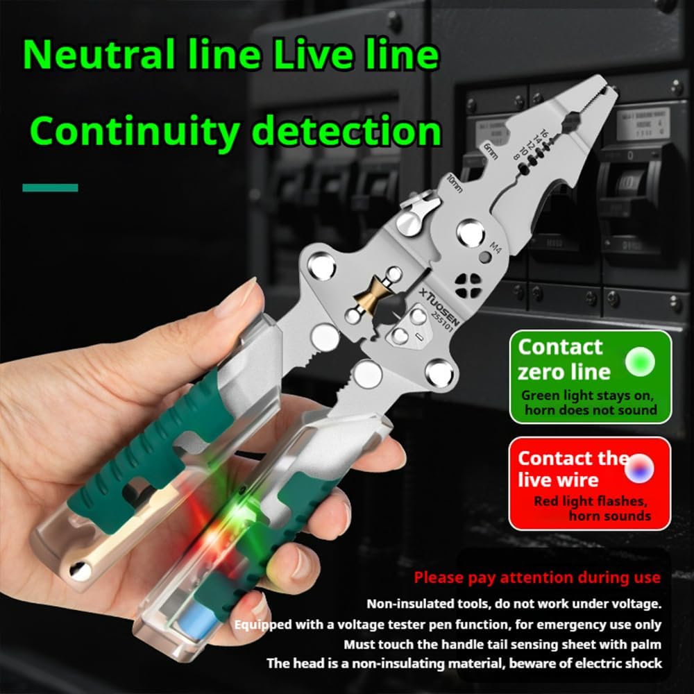 18-in-1 Folding Electrician's Pliers with Voltage Detector - image 6