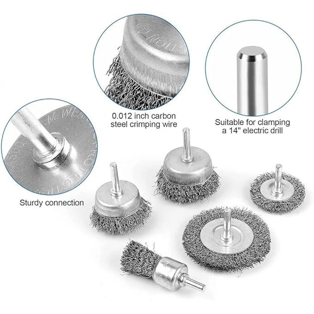 13-Piece Wire Brush Set for Drills - image 2