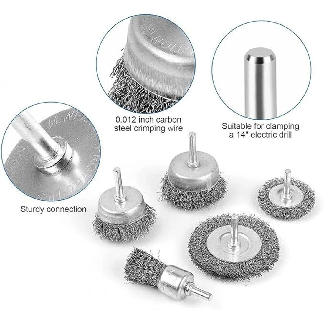 13-Piece Wire Brush Set for Drills - image 2