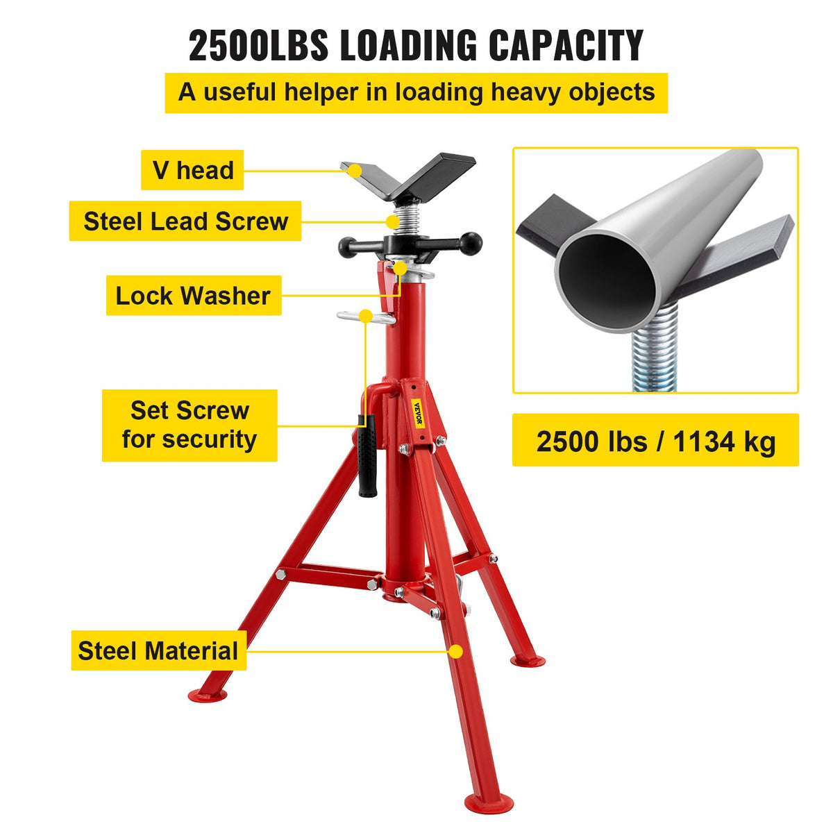 VEVOR V-head pipe stand – photo 3