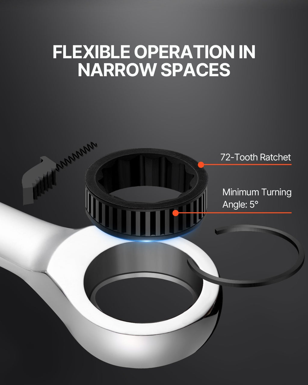 VEVOR 16-piece ratcheting combination spanner set